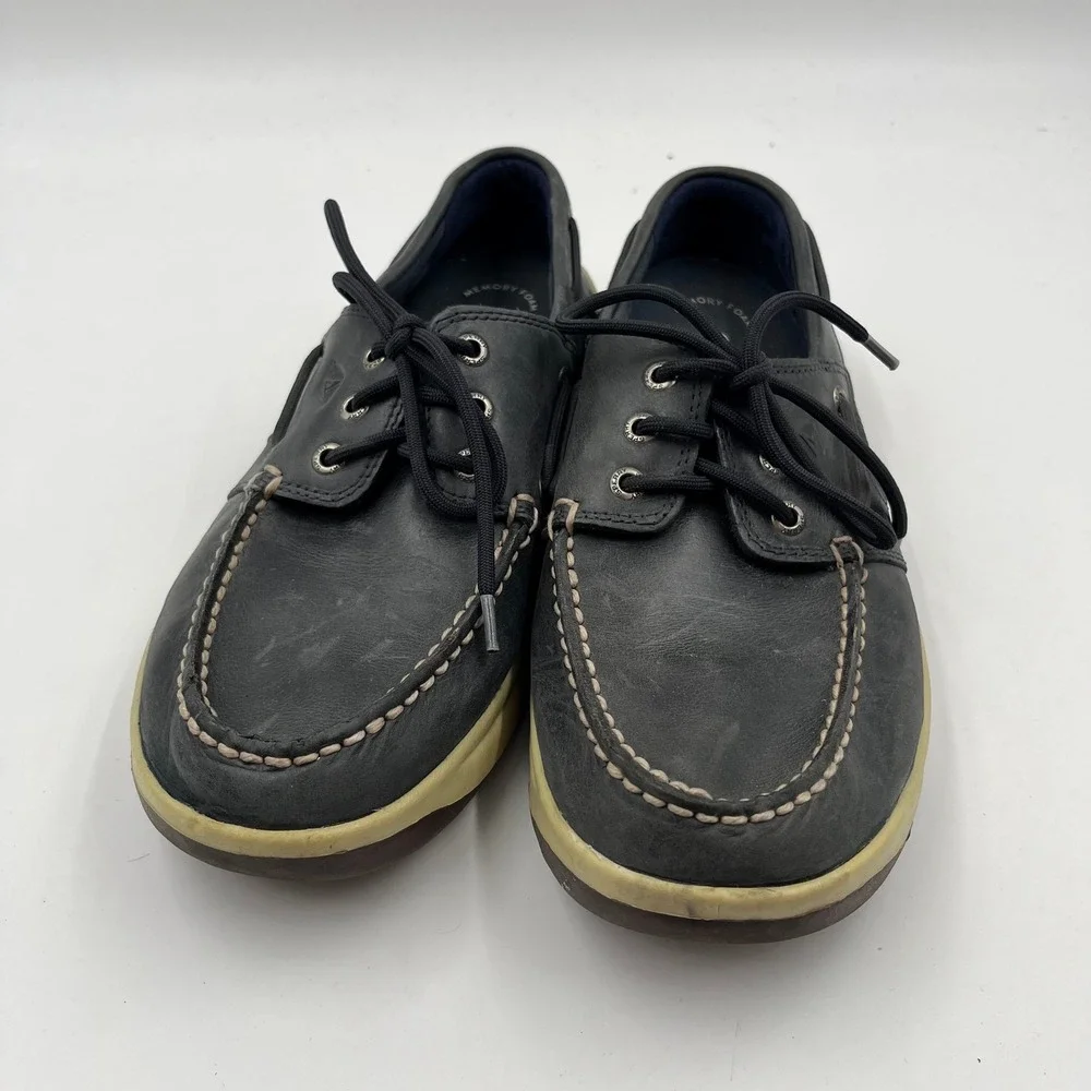 Sperry Top Sider Men's Memory Foam Leather‎ Boat Shoes Navy - Size 10